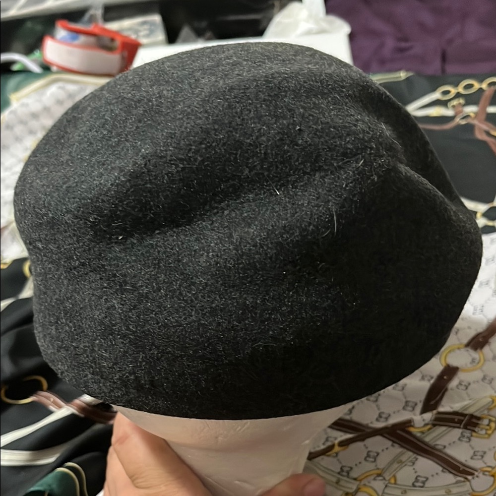 Gray Wool-Blend Flat Cap Hat - image 6